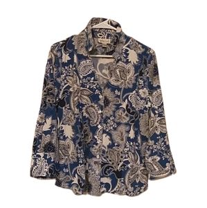 Coldwater Creek Paisley Cotton Blouse size Large